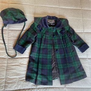 Braetan Kids wool coat with matching cap.